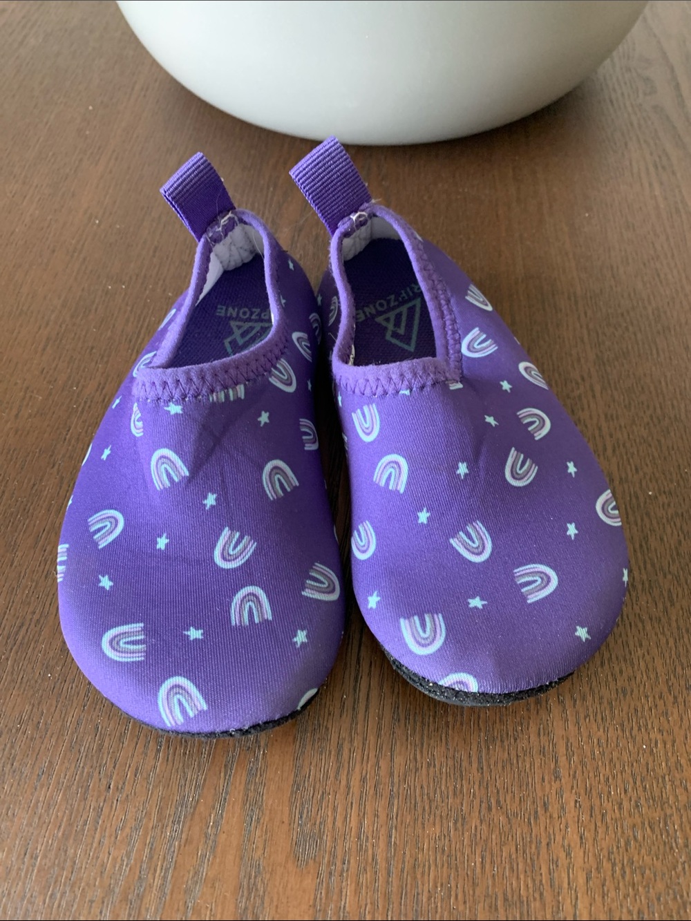 Kids Purple Rainbow-Print Water Shoes